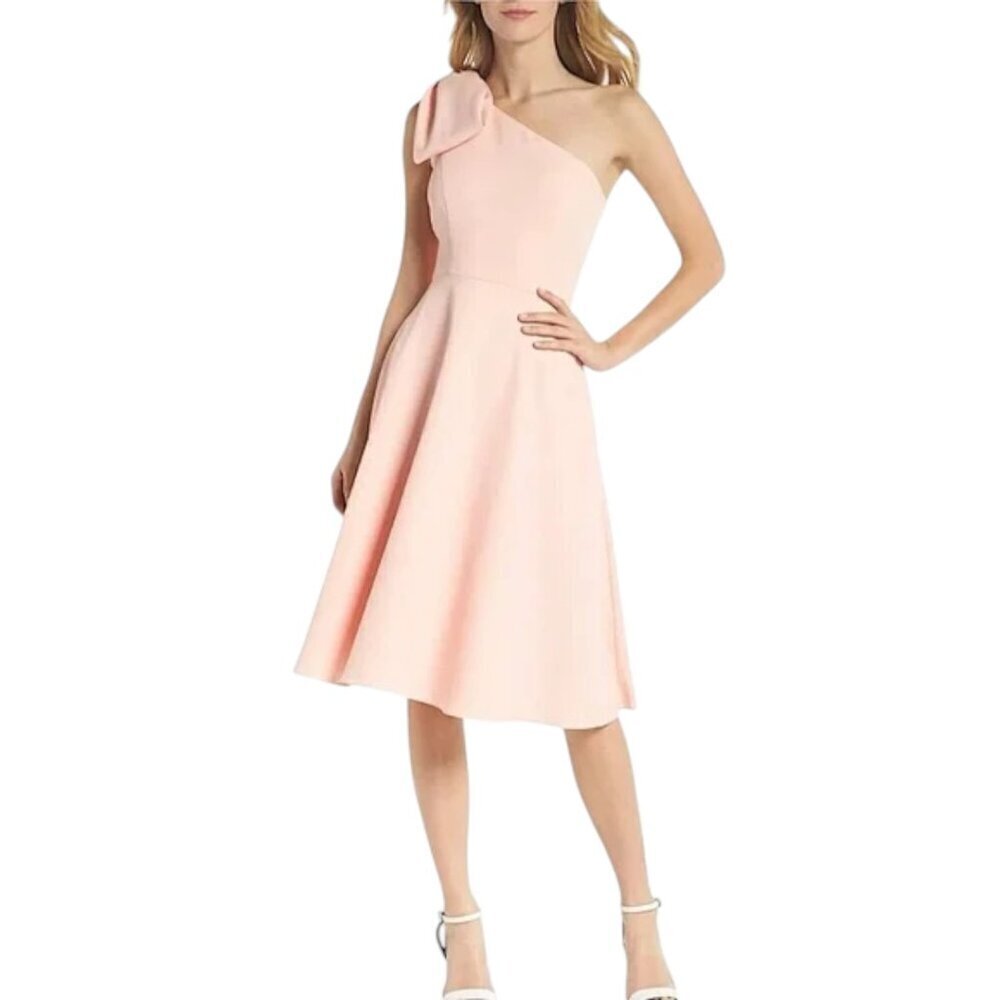 Gal Meets Glam Yvonne Rose Quarz One Shoulder Bow Dress